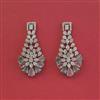 Cz Classic Earring With Rhodium Plating