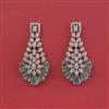 Cz Classic Earring With Rhodium Plating