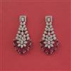 Cz Classic Earring With Rhodium Plating