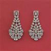 Cz Classic Earring With Rhodium Plating