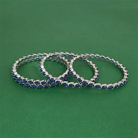 Cz Classic Bangles With Rhodium Plating