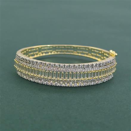 Cz Openable Kada With 2 Tone Rhodium Plating