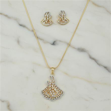 Cz Classic Pendant Set With 2 Tone Plating