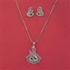 Cz Classic Pendant Set With Rhodium Plating