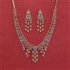 Cz Classic Necklace With Mehndi 2 Tone Rhodium Plating