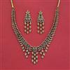 Cz Classic Necklace With Mehndi 2 Tone Rhodium Plating
