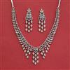 Cz Classic Necklace With Mehndi 2 Tone Rhodium Plating