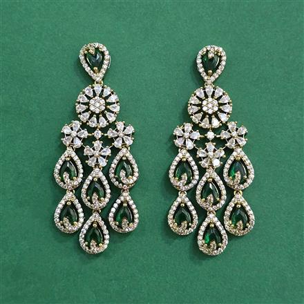 Cz Classic Earring With Mehndi Plating