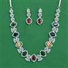 Cz Classic Necklace With Rhodium Plating