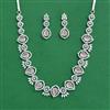 Cz Classic Necklace With Rhodium Plating