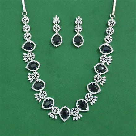 Cz Classic Necklace With Rhodium Plating