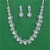 Cz Classic Necklace With Rhodium Plating