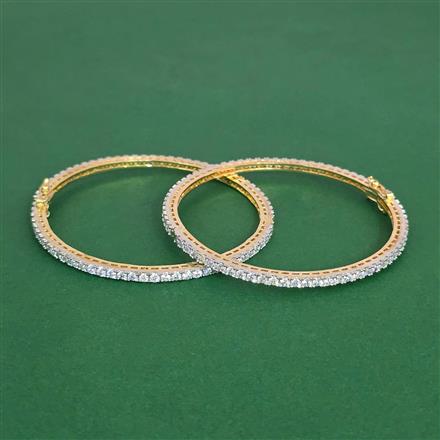 Cz Delicate Bangles With 2 Tone Plating