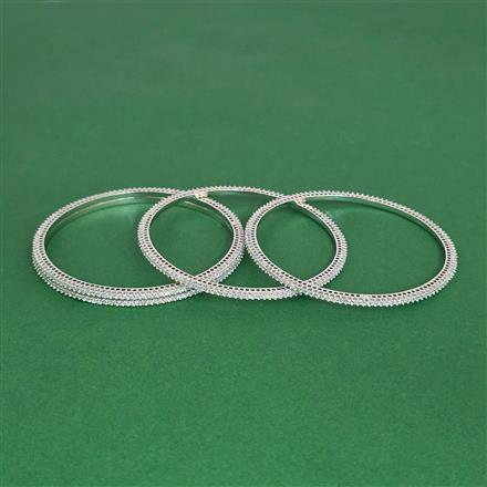 Cz Classic Bangles With Rhodium Plating