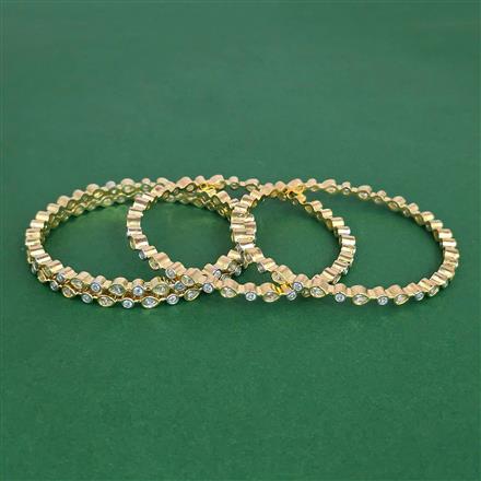 Cz Classic Bangles With 2 Tone Plating