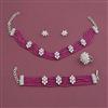 Cz Combo Necklace Set With Rhodium Plating