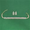 Cz Choker Necklace With Mehndi 2 Tone Rhodium Plating