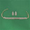 Cz Choker Necklace With Mehndi 2 Tone Rhodium Plating