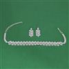Cz Choker Necklace With Mehndi 2 Tone Rhodium Plating