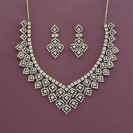 Cz Classic Necklace With Mehndi Plating