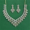 Cz Classic Necklace With 2 Tone Rhodium Plating