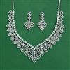 Cz Classic Necklace With 2 Tone Rhodium Plating