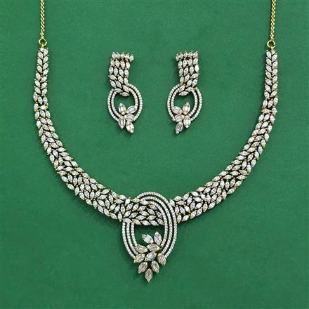 Cz Classic Necklace With Mehndi Plating