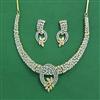 Cz Classic Necklace With 2 Tone Rhodium Plating