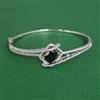 Cz Openable Kada With Rhodium Plating