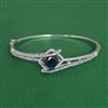 Cz Openable Kada With Rhodium Plating