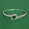 Cz Openable Kada With Rhodium Plating