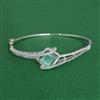 Cz Openable Kada With Rhodium Plating