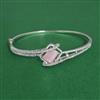 Cz Openable Kada With Rhodium Plating