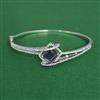 Cz Openable Kada With Rhodium Plating