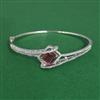 Cz Openable Kada With Rhodium Plating