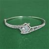 Cz Openable Kada With Rhodium Plating