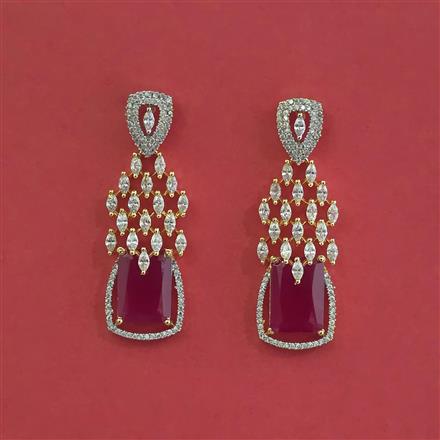 Cz Classic Earring With 2 Tone Plating