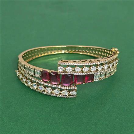 Cz Openable Kada With Mehndi Plating