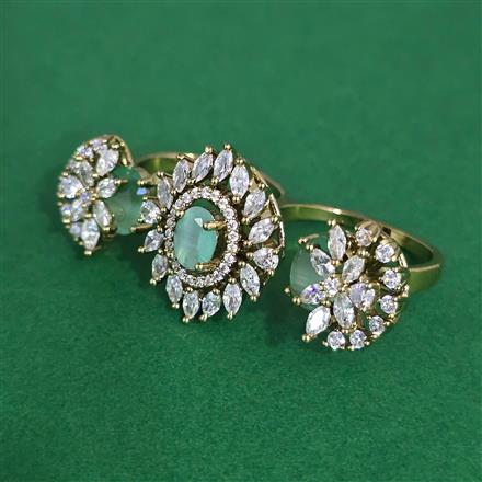Cz Classic Ring With Mehndi Plating