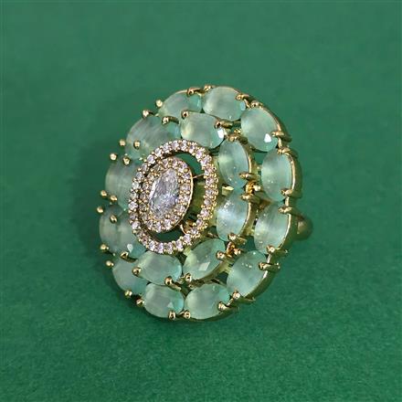 Cz Adjustable Ring With Mehndi Plating