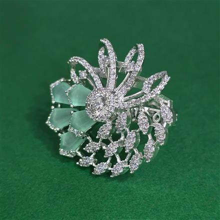 Cz Adjustable Ring With Rhodium Plating