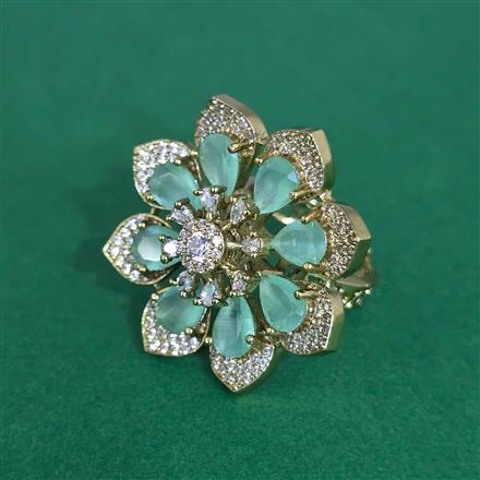 Cz Adjustable Ring With Mehndi Plating
