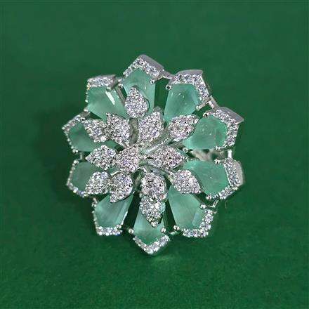 Cz Adjustable Ring With Rhodium Plating