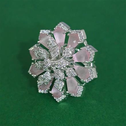 Cz Adjustable Ring With Rhodium Plating