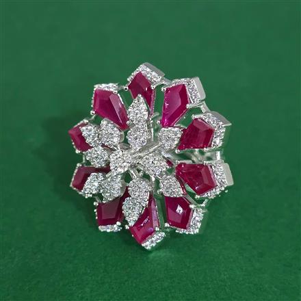 Cz Adjustable Ring With Rhodium Plating