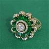 Cz Adjustable Ring With Mehndi Plating
