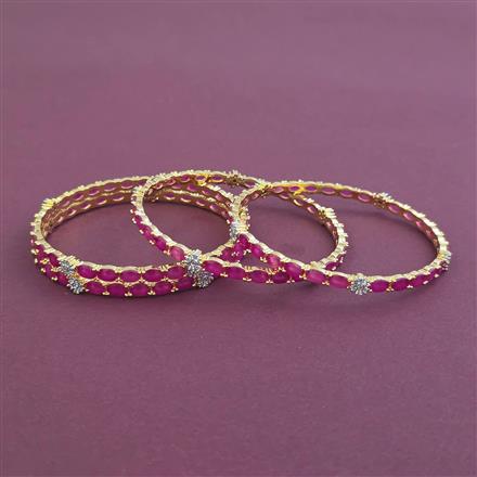 Cz Classic Bangles With 2 Tone Plating