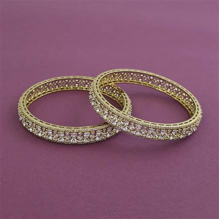 Cz Classic Bangles With Mehndi Plating