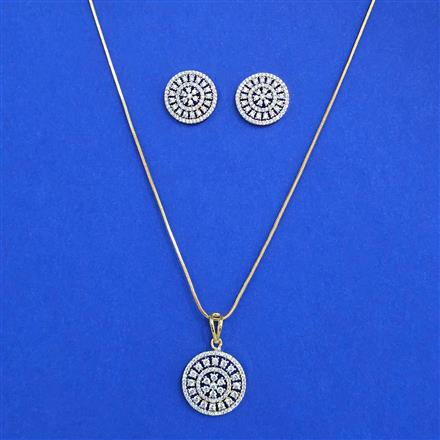 Cz Classic Pendant Set With 2 Tone Plating