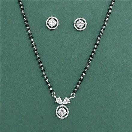 Cz Classic Mangalsutra With 2 Tone Rhodium Plating
